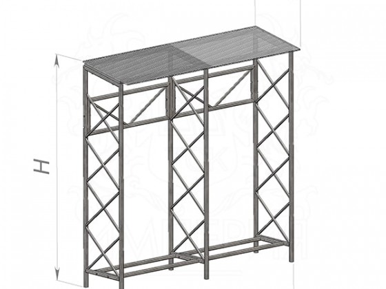 Дровник "Мангальный" 2 метра с покрытием из сотового поликарбоната толщиной 6 мм (бесцветный)