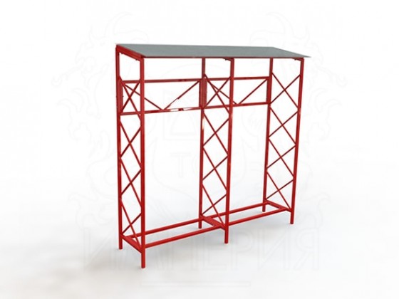 Дровник "Мангальный" 2 метра с покрытием из сотового поликарбоната толщиной 6 мм (бесцветный)