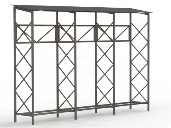 Дровник "Мангальный" 3 метра с покрытием из сотового поликарбоната толщиной 6 мм (бесцветный)