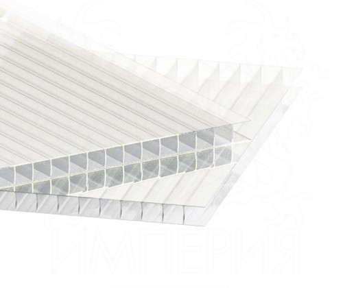 Сотовый поликарбонат толщина 10 мм, прозрачный 